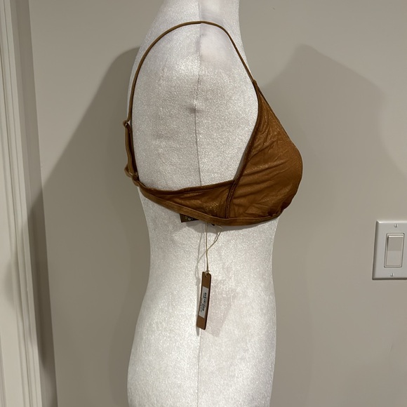 skims glissinette gold shimmer bralette  color chai size XL NWT - Picture 2 of 4